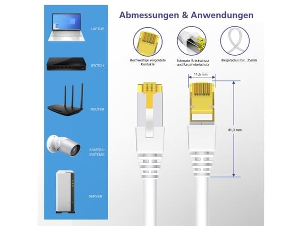Helos 263794, 7,5 m, Cat6a, S/FTP (S-STP), RJ-45, RJ-45, Grønn