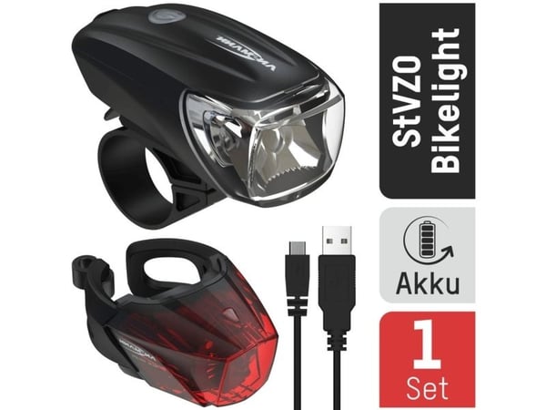 Ansmann 1600-0254, Frontlys + baklys (sett), Sort, Akrylonitril-butadien-styren (ABS), IPX4, LED, Rød/hvit