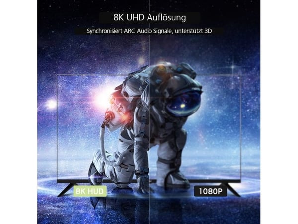 Helos liitäntäkaapeli, HDMI-pistoke/pistoke, PREMIUM 8K, 1.0m, musta