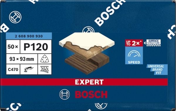 Bosch slippapper Delta 93 mm K120 6 hål 50 st