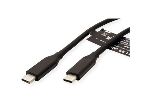 VALUE 11.99.9080, 0,5 m, USB C, USB C, USB4 Gen 3x2, 40 Gbit/s, musta