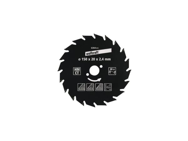 wolfcraft GmbH 4006885635500, Trä, 12,7 cm, 1,27 cm, Tungsten Carbide Tipped (TCT), 10000 RPM, 2,4 mm