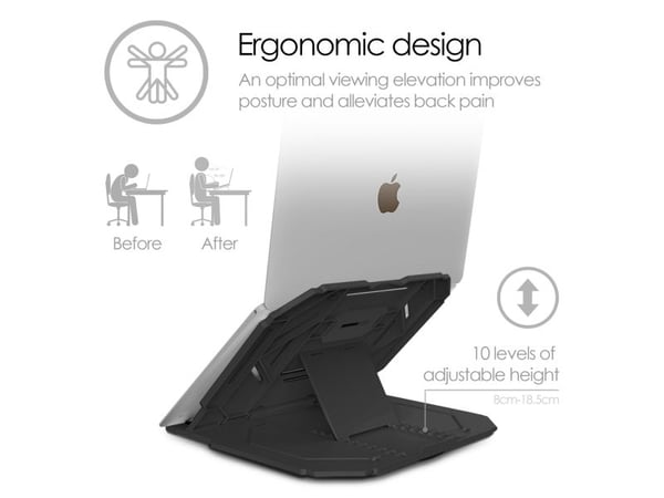 Desire2 D2LAP360BK, PC-stativ, Svart, 38,1 cm (15"), 360°
