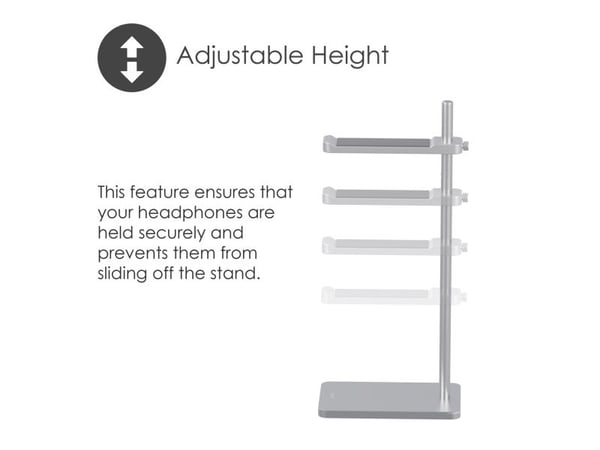 Desire2 D2DHHOLSI, Hodetelefonholder, Aluminium, Aluminium