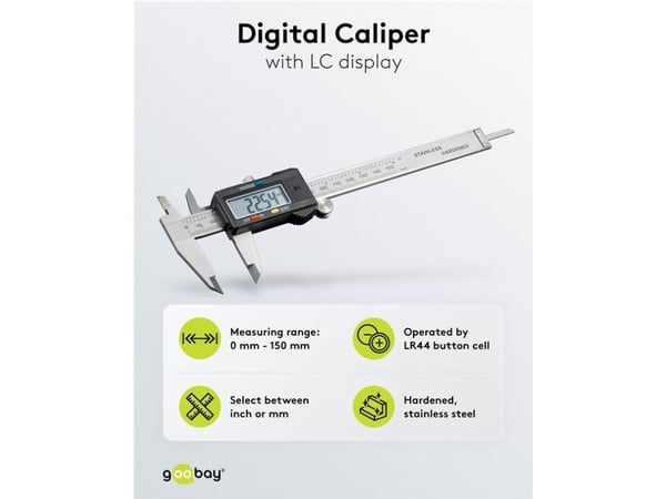 Digitaalinen laskutikku 150 mm / 6 tuumaa