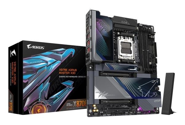AORUS - Hovedkort - ATX - Socket AM5 - AMD X870E Chipset - USB 3.2 Gen 1 - Bluetooth - innbygd grafikk (CPU kreves) - HD-lyd (8-kanalers) AORUS - Hovedkort - ATX - Socket AM5 - AMD X870E Chipset - USB 3.2 Gen 1 - Bluetooth - innbygd grafikk (CPU kreves) - HD-lyd (8-kanalers)