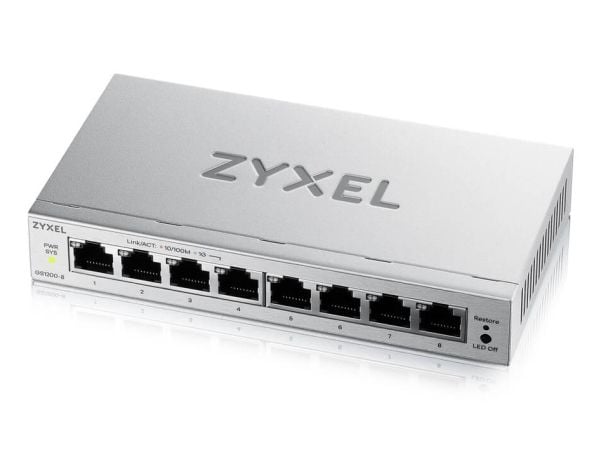 Zyxel GS1200 Series GS1200-8 - Switch - smart - 8 x 10/100/1000 - stasjonær