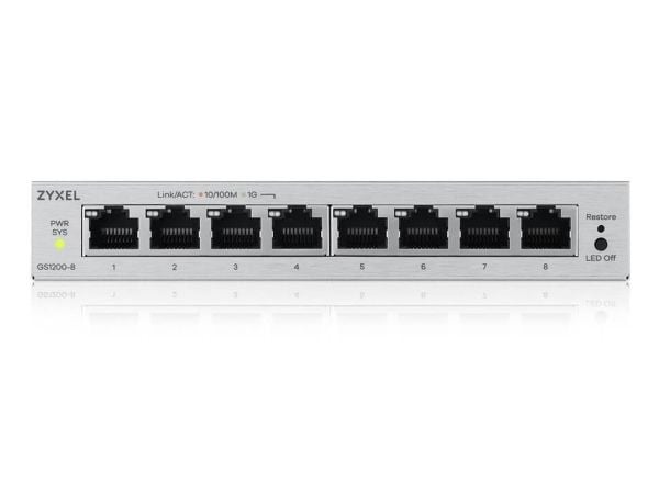 Zyxel GS1200 Series GS1200-8 - Switch - smart - 8 x 10/100/1000 - stasjonær