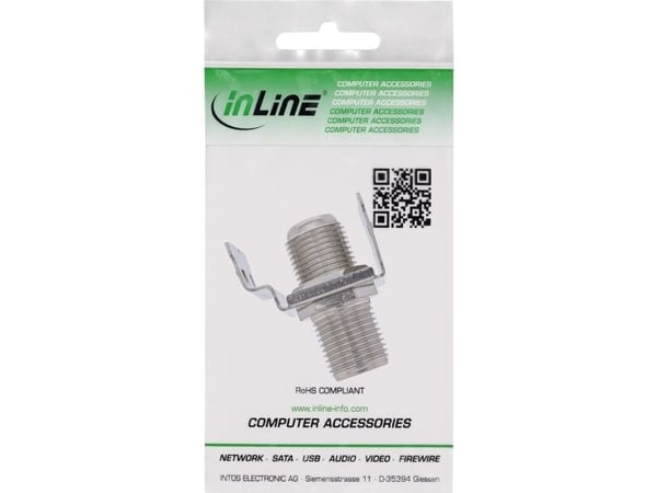 InLine 76202S, litteä, harmaa, RJ-45, naaras, 10GBase-T, 22/26