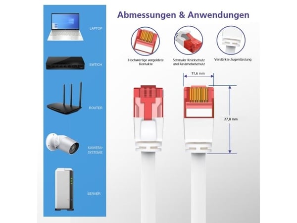 Helos 263005, 20 m, Cat6, U/UTP (UTP), RJ-45, RJ-45, Grønn