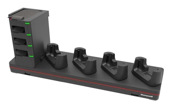 Honeywell - Datainnsamlingsterminal ladestativ + batterilader - med beskyttelse - 4 x batterier lader - 4 utgangskontakter - Storbritannia - for Ho...