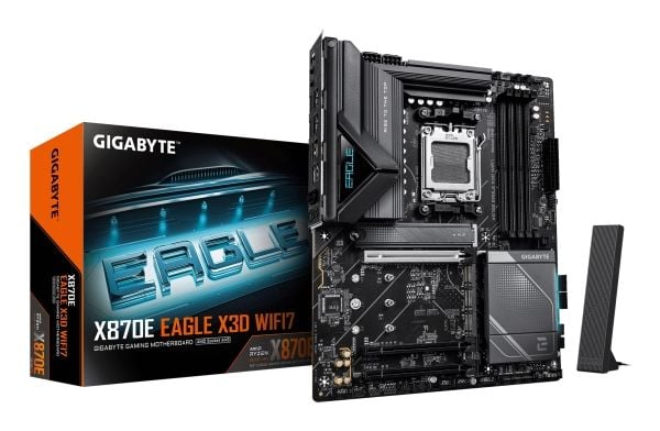 Gigabyte X870E EAGLE X3D WIFI7 - Hovedkort - ATX - Socket AM5 - AMD X870E Chipset - USB4, USB 3.2 Gen 2, USB 3.2 Gen 1, USB-C 3.2 Gen 2x2, USB-C 3....
