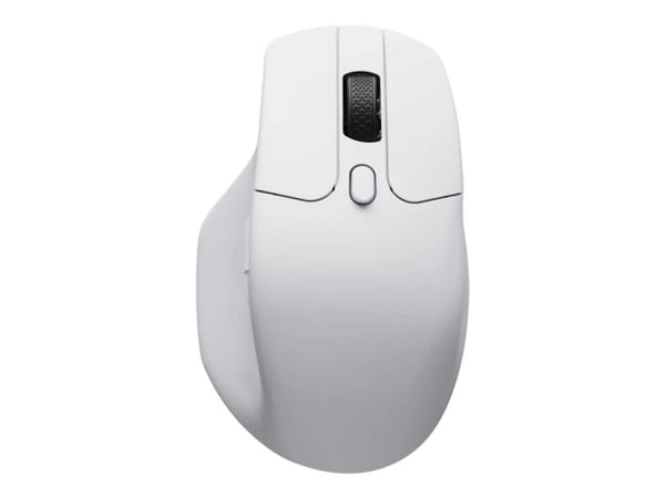 Keychron M6 - Mus - ergonomisk - optisk - 9 knappar - kabelansluten, trådlös - 2.4 GHz, USB-C, Bluetooth 5.3 - trådlös USB-mottagare - vit