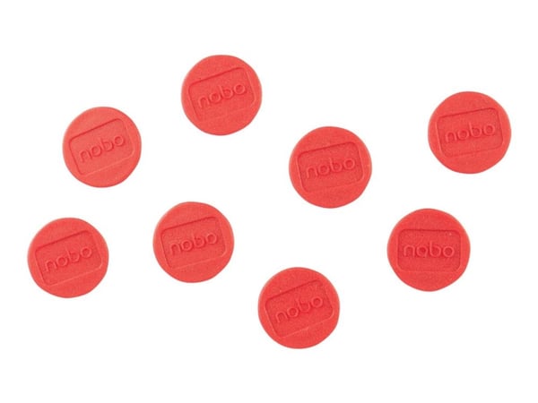 Nobo - Magnet - 2 cm diameter - rød (en pakke 8) - for P/N: 1900930, 1901043, 1902454, 1902455, Q18090MB, QB05442CD, QBPE1290, QBPE1812, QBPE9060