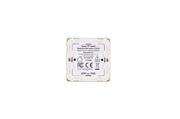 Shelly BLU Wall Switch 4 ZB DK - White