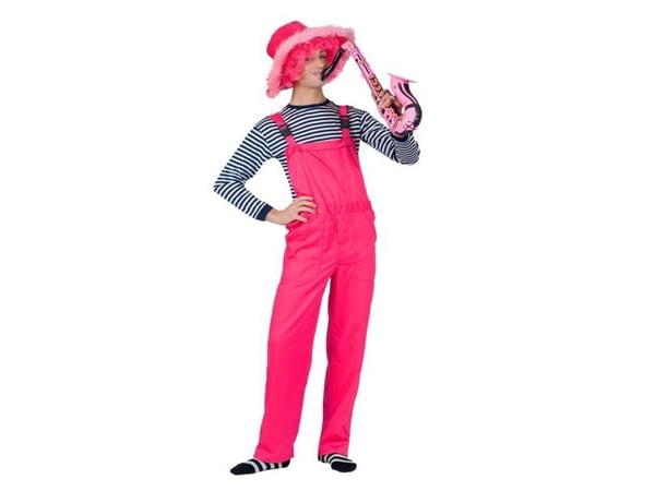 Neonrosa overall maskeradkostym