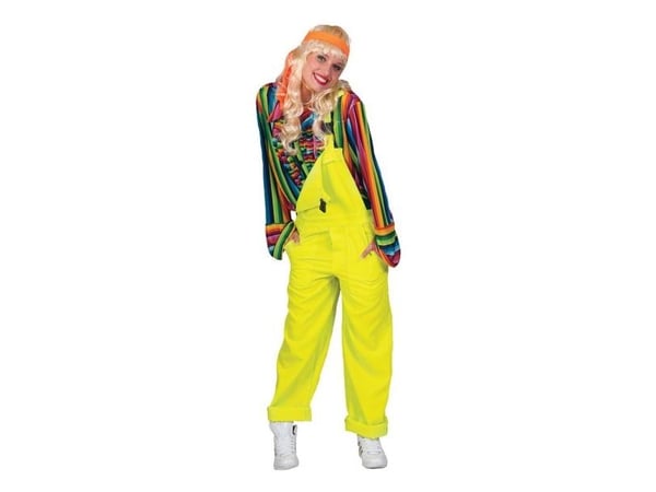 Neon gula hängselbyxor kostym