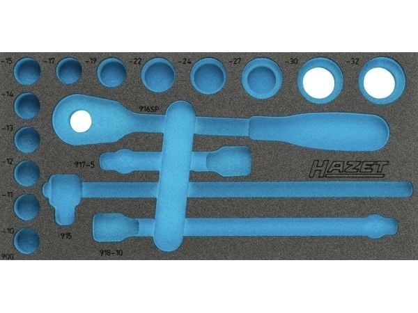 HAZET 163-358L Schaumstoffeinlage L x B 342 mm 172, Skuffemøbel, Blå, Grå, Skum, Tyskland, 342 mm, 519 mm