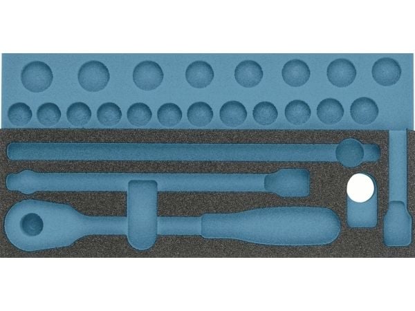HAZET 163-342L, Vetolaatikkoyksikkö, Sininen, Harmaa, Vaahto, Saksa, 172 mm, 342 mm