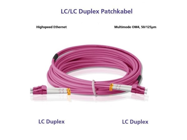Helos - Patch-kabel - LC Multi-Mode (M) til LC Multi-Mode (M) - 0,5 m - Glassfiber - Dupleks - 50/125 mikrometer - OM4 - formet - fiolett, glassfiber