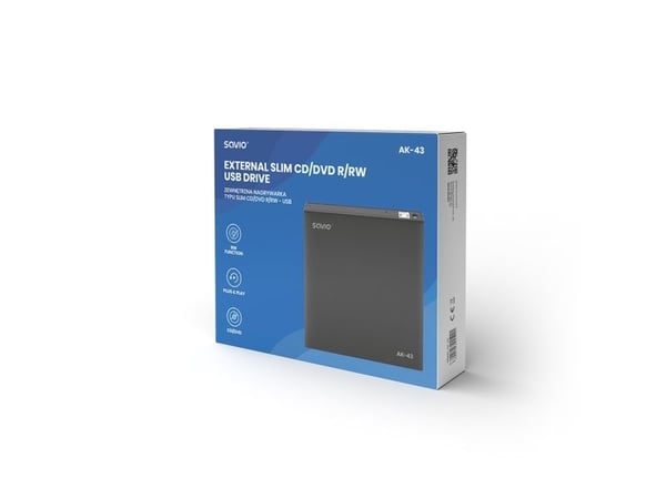 Ekstern stasjon - SLIM CD/DVD R/RW-opptaker - USB SAVIO AK-43