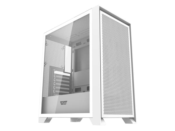 darkFlash DRX70 Mesh, Midi Tower, PC, Valkoinen, ATX, ITX, mikro ATX, Metalli, Karkaistu lasi, Pelaaminen