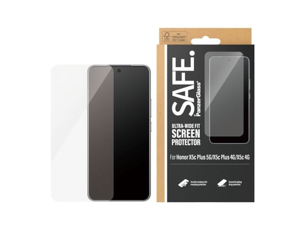 PanzerGlass SAFE. by ® Skjermbeskytter Honor X5c Plus 5G | X5c Plus 4G | X5c 4G | Ultra-Wide Fit, Honor, Honor - X5c Plus 5G, Honor - X5c Plus 4G, ...