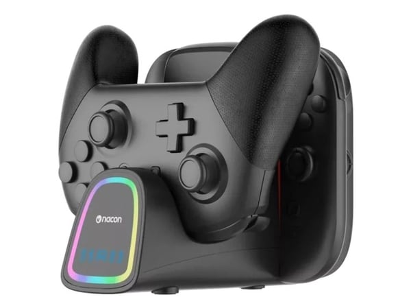 NACON SWITCHNEWCHARGERPRO, Nintendo Switch 2, Latausjalusta, musta, Punainen, USB, Langallinen, 1 kpl