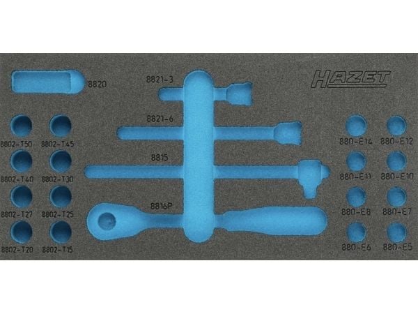 HAZET 163-348L, Vetolaatikkoyksikkö, Sininen, Harmaa, Vaahto, Saksa, 172 mm, 342 mm
