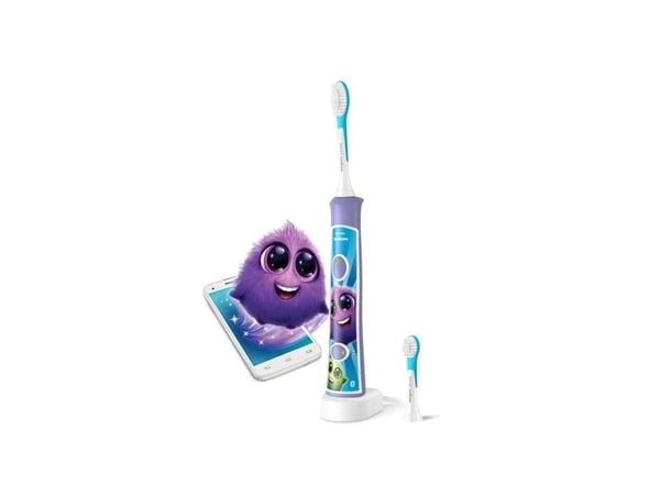 Philips Sonicare For Kids For Kids HX6322/12 Sonisk eltandborste, Barn, Ultraljudstandborste, Daglig vård, Lila, Vit, 62000 rörelser per minut, 2 m...