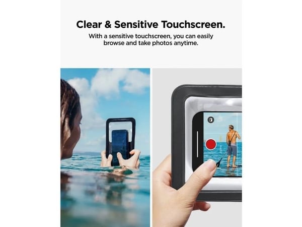 Spigen A603, Fodral, Universal, iPhone 16/15/14/13/12/SE2/SE Series, Pixel 9/8/7/6 series, Xperia, Sharp, Galaxy, Svart, Transparent