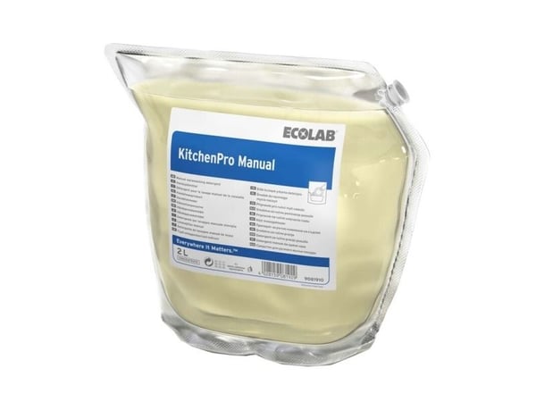ECOLAB KitchenPro Manual - Vaskemiddel - væske - plastpung - 2 L - profesjonell - konsentrert (en pakke 2)