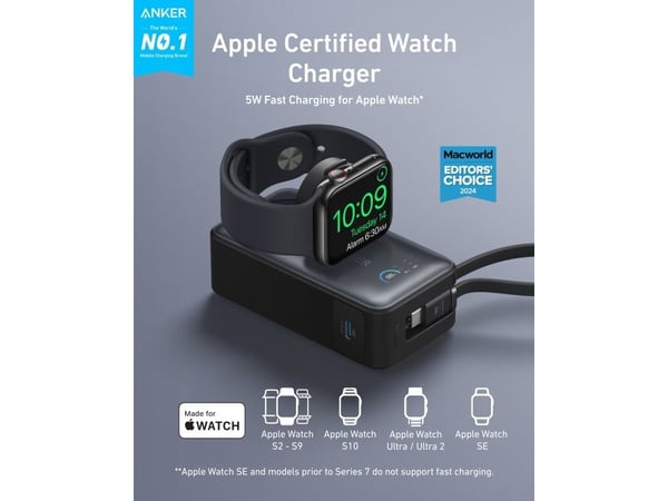 Anker MagGo, 10000 mAh, Langaton lataaminen, 35 W, musta