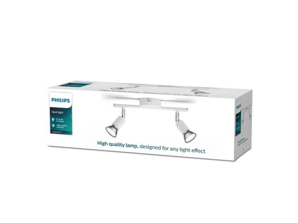 Philips Limbali-spotlys til tak/vegg, 2 stk., Overflateegnet, GU10, 2 ampuller, LED, 220-240 V, Hvit