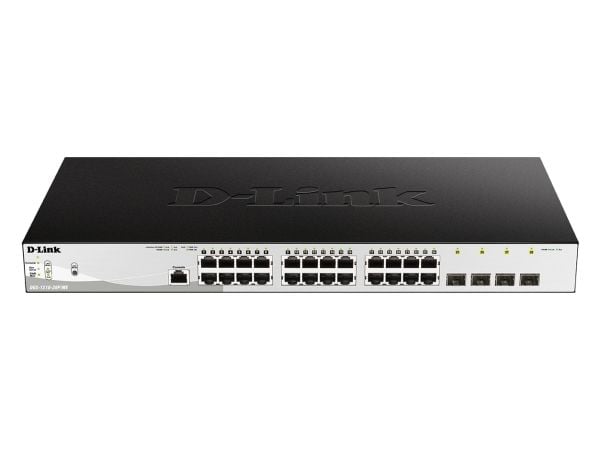 D-Link-hub | Metro Ethernet-svitsj | DGS-1210-28P/ME | Administrert L2 | Stativmontert | Gigabit Ethernet (kobber) kontakter antall 24 | SFP-koblin...