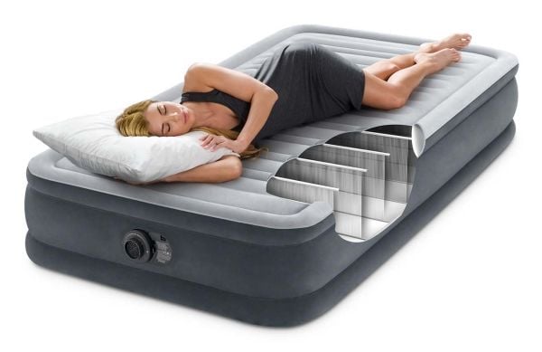 Intex 67766ND, Enkel madrass, Rektangel, Innendørs, Innebygd luftpumpe