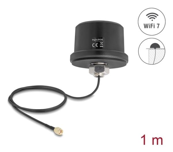 Delock - Antenne - Wi-Fi - 3.5 dBi - rundtstrålende - utendørs, takmonterbar, gjenget boltmontering