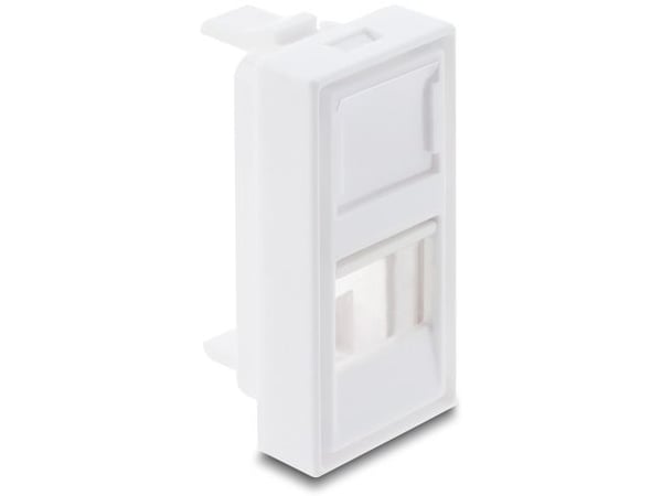 Delock Easy 45 H moduldeksel for Keystone-modul 1 port med støvdeksel 22,5 x 45 mm hvit