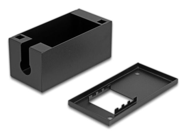 Delock - Easy 45 - kjernemodulholder - 2 ports (22.5 x 45 mm) or 1 port (45 x 45 mm), metal - svart