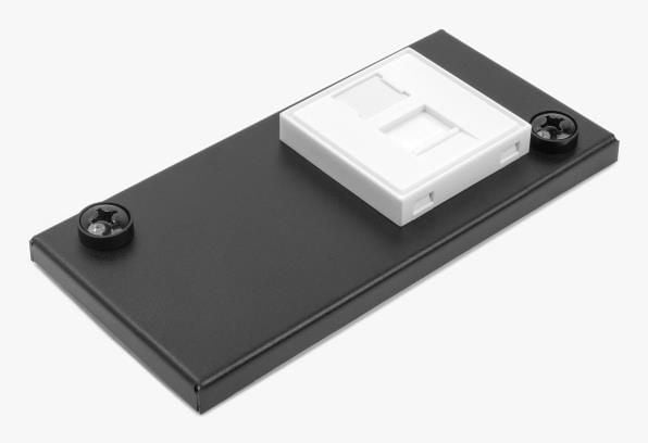 Delock - Easy 45 - kjernemodulholder - 2 ports (22.5 x 45 mm) or 1 port (45 x 45 mm), metal - svart