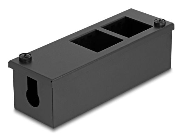 Delock Easy 45 modulstativ for bord- eller veggmontering - 4 port (22,5 x 45 mm) eller 2 port (45 x 45 mm), metall, svart