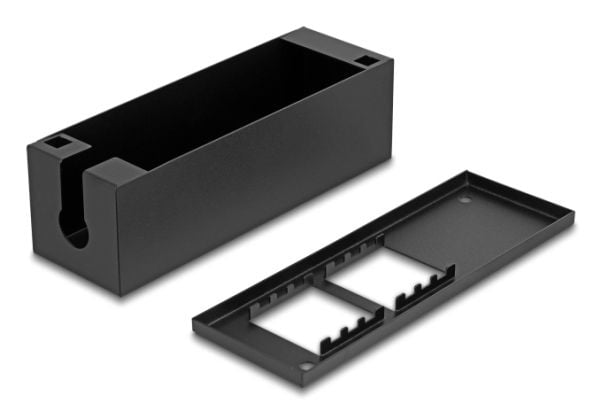 Delock Easy 45 modulstativ for bord- eller veggmontering - 4 port (22,5 x 45 mm) eller 2 port (45 x 45 mm), metall, svart