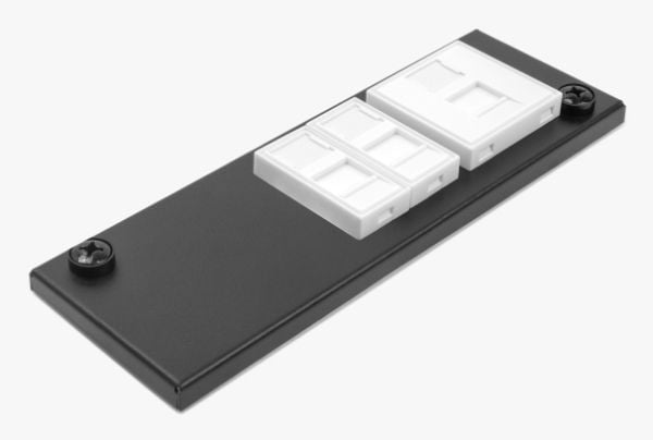 Delock Easy 45 modulstativ for bord- eller veggmontering - 4 port (22,5 x 45 mm) eller 2 port (45 x 45 mm), metall, svart