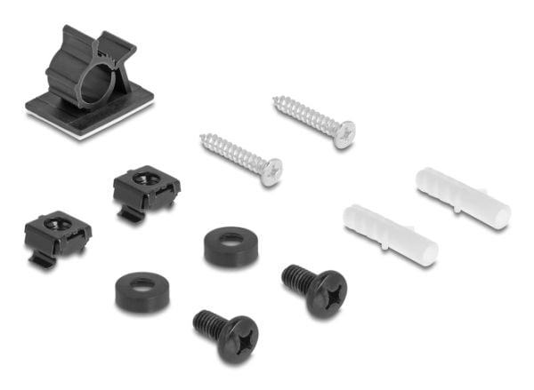 Delock Easy 45 modulstativ for bord- eller veggmontering - 4 port (22,5 x 45 mm) eller 2 port (45 x 45 mm), metall, svart