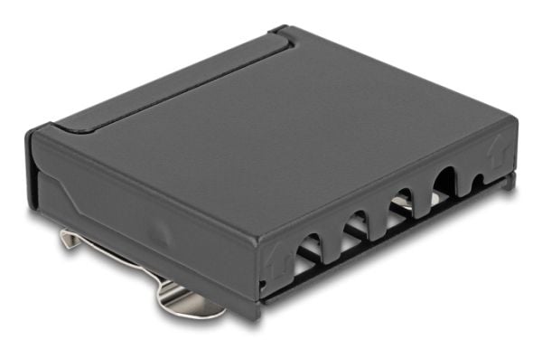 Delock - Koblingspanel - mini - DIN-skinnemonterbar, veggmonterbar, skrivebord - CAT 6a - skjermet - RJ-45 X 4 - svart