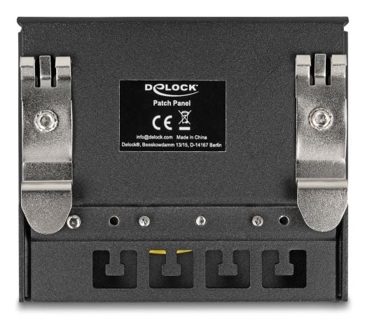 Delock - Koblingspanel - mini - DIN-skinnemonterbar, veggmonterbar, skrivebord - CAT 6a - skjermet - RJ-45 X 4 - svart
