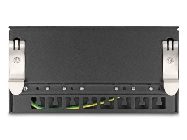 Delock - Koblingspanel - mini - DIN-skinnemonterbar, veggmonterbar, skrivebord - CAT 6a - skjermet - RJ-45 X 8 - svart