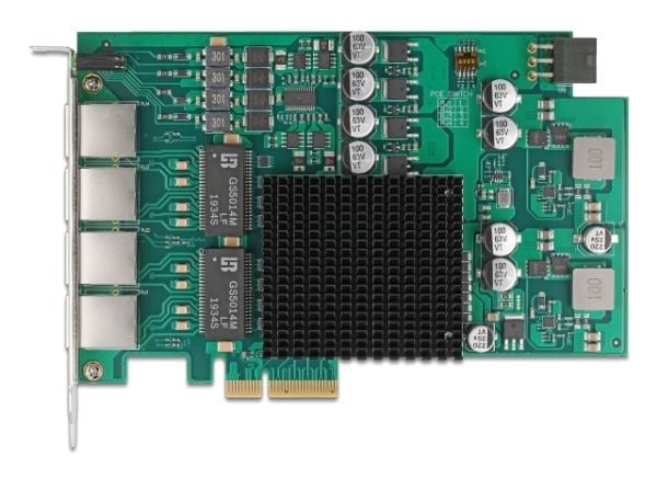 Delock - Nettverksadapter - PCIe 2.1 x4 - 1000Base-T (PoE+) x 4