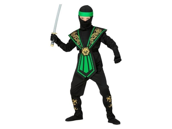 FestFarver grönt kampsamuraj-ninja-kostym
