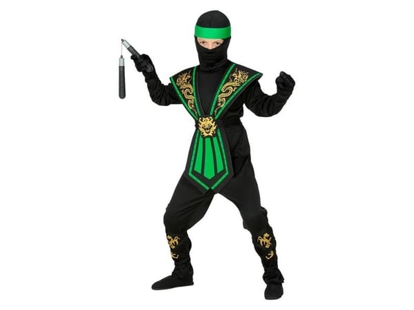 FestFarver grönt kampsamuraj-ninja-kostym